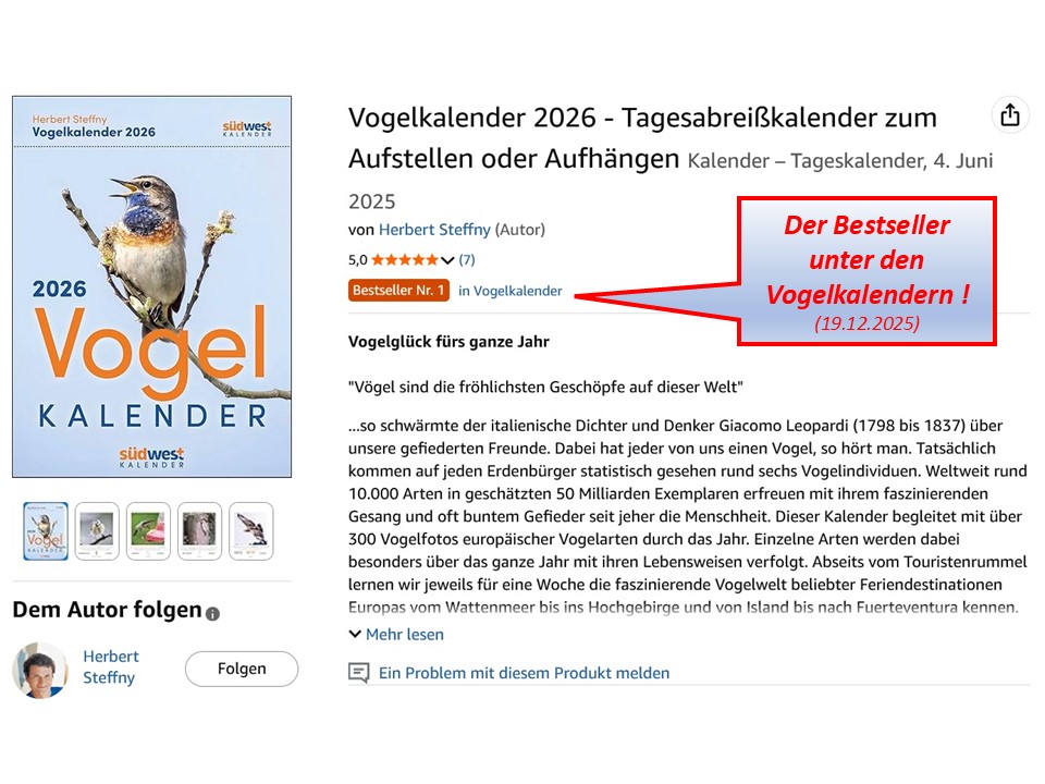 Bestseller unter den Vogelkalendern bei Amazon